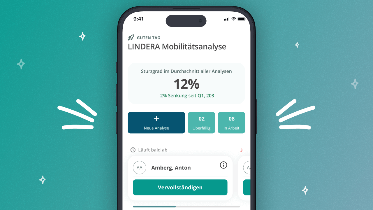 Sturzprävention mit LINDERA Mobilitätsanalyse App